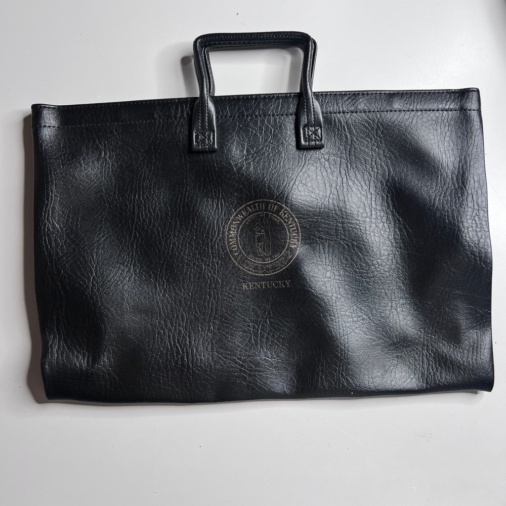 Vintage American Portfolio‎ Co Kentucky State Seal Black Briefcase Document Bag